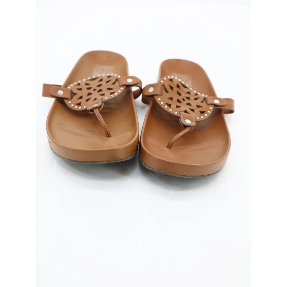 DV Dolce Vita Pandora Footbed Thong Sandals Tan Boho Summer Size 9 - Picture 3 of 8